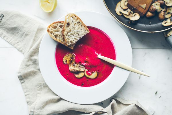 Velvet beetroot and aronia soup recipe