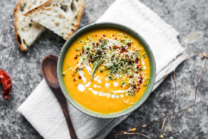 Spiced carrot bisque with hemp recipe