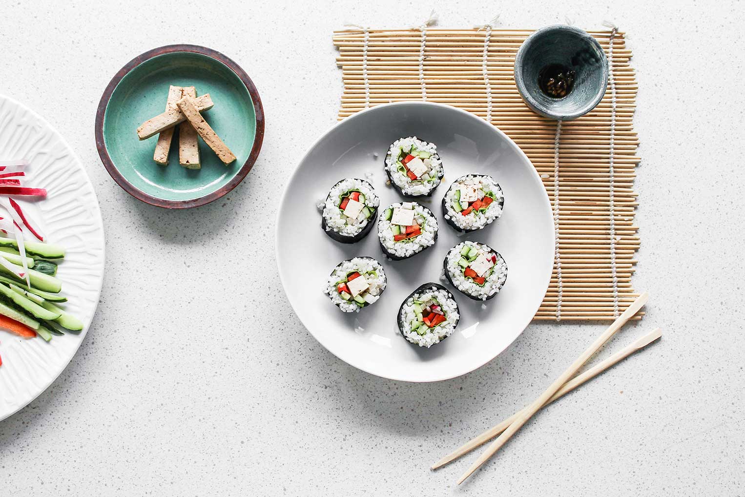 Sushi rolls with marinated tofu recipe