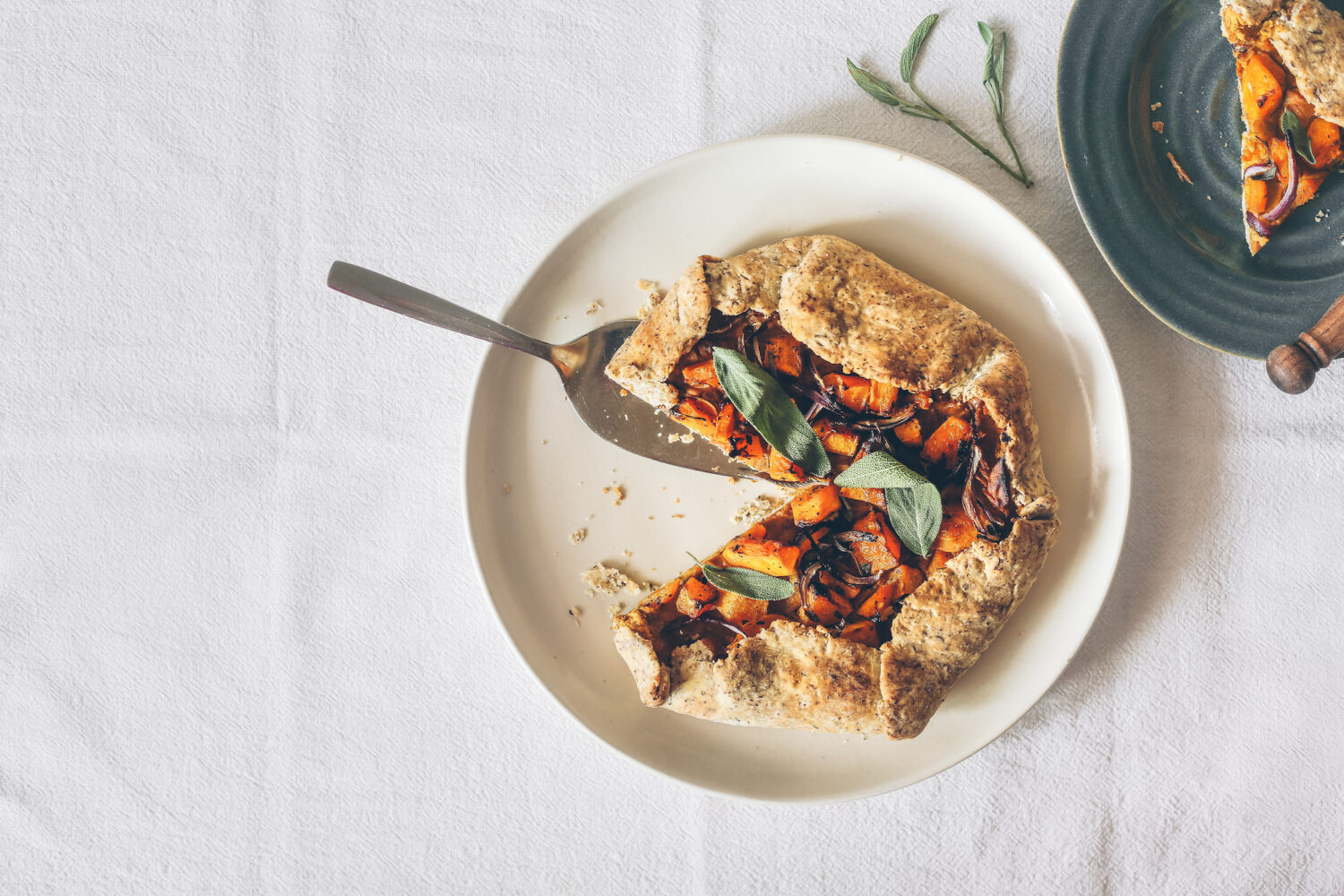 Pumpkin, tofu and sage galette recipe with milk thistle