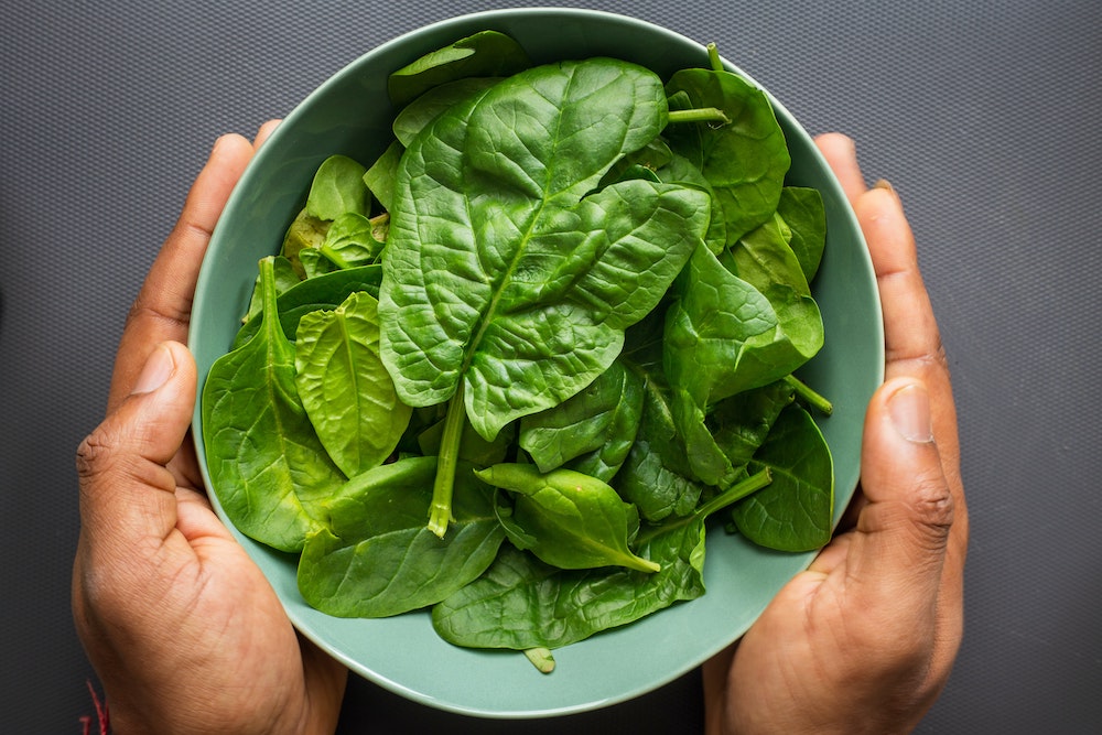 bowl of iron rich spinach