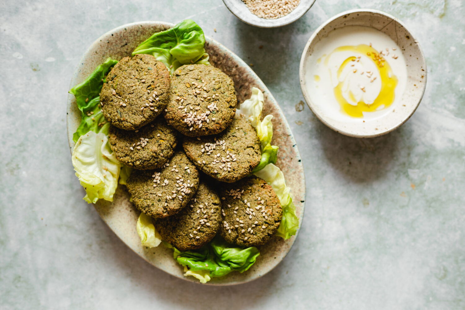 Baked falafel recipe with hemp seed protein powder