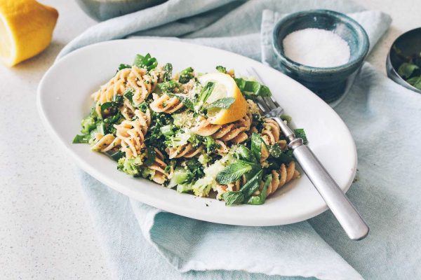 Vegan pasta recipe: Ramsons and broccoli with nut parmesan