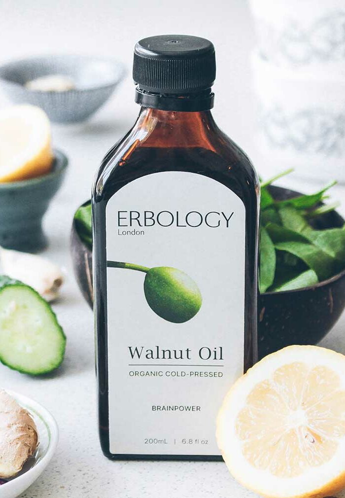 Golden is the walnut: Introducing organic walnut oil.