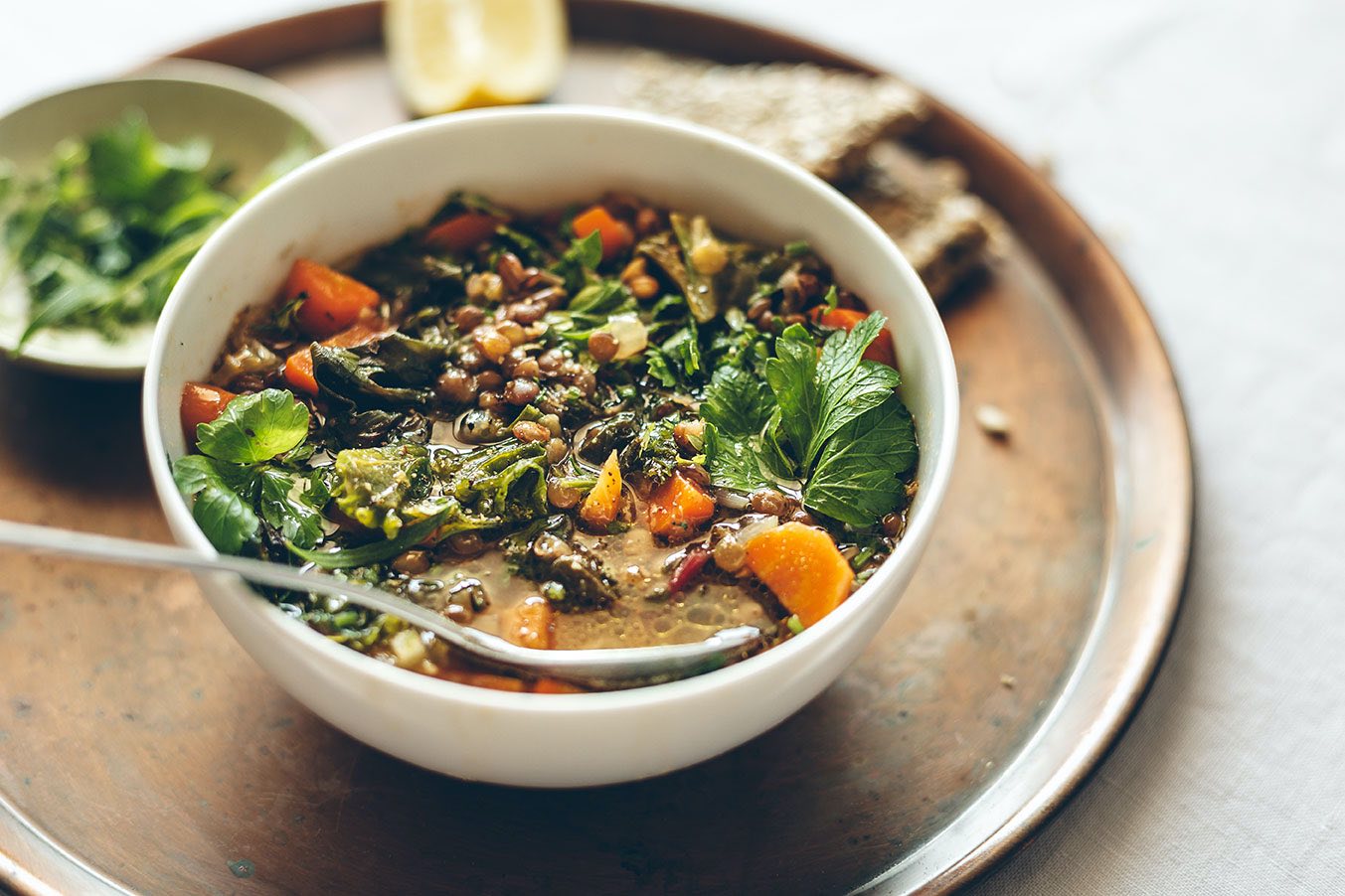 Green lentil soup recipe