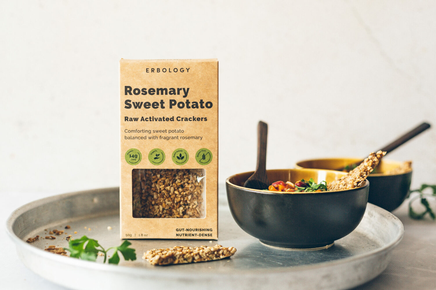 Organic Rosemary Sweet Potato Crackers