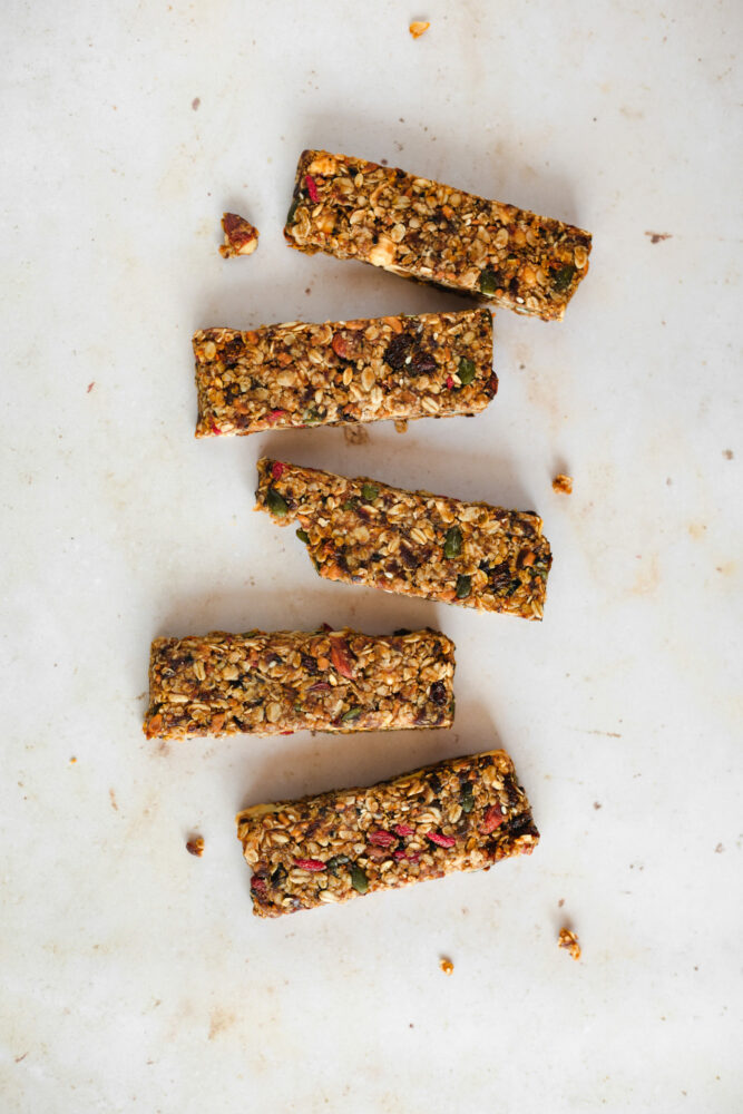Vegan granola bars with sea buckthorn berries