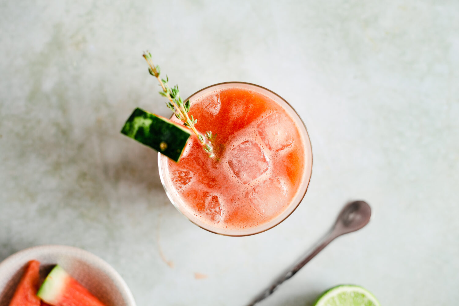 Watermelon cocktail with bergamot juice