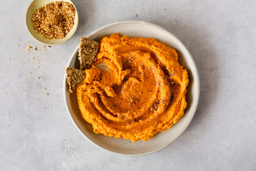 Carrot dip recipe with dukkah blend